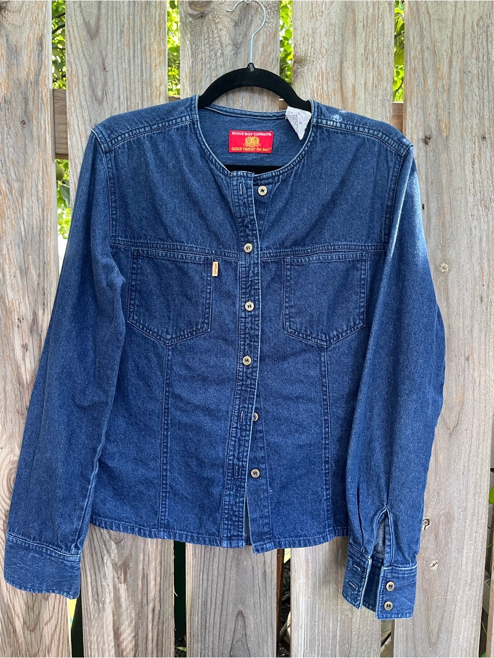 Vintage Cotton Bugle Boy Denim Button-Up Shirt | Women's Small